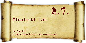 Misolszki Tas névjegykártya